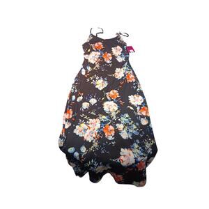 SO Women’s Floral Maxi Dress Black Multicolor Large Built-In Bra NWT Kohl’s